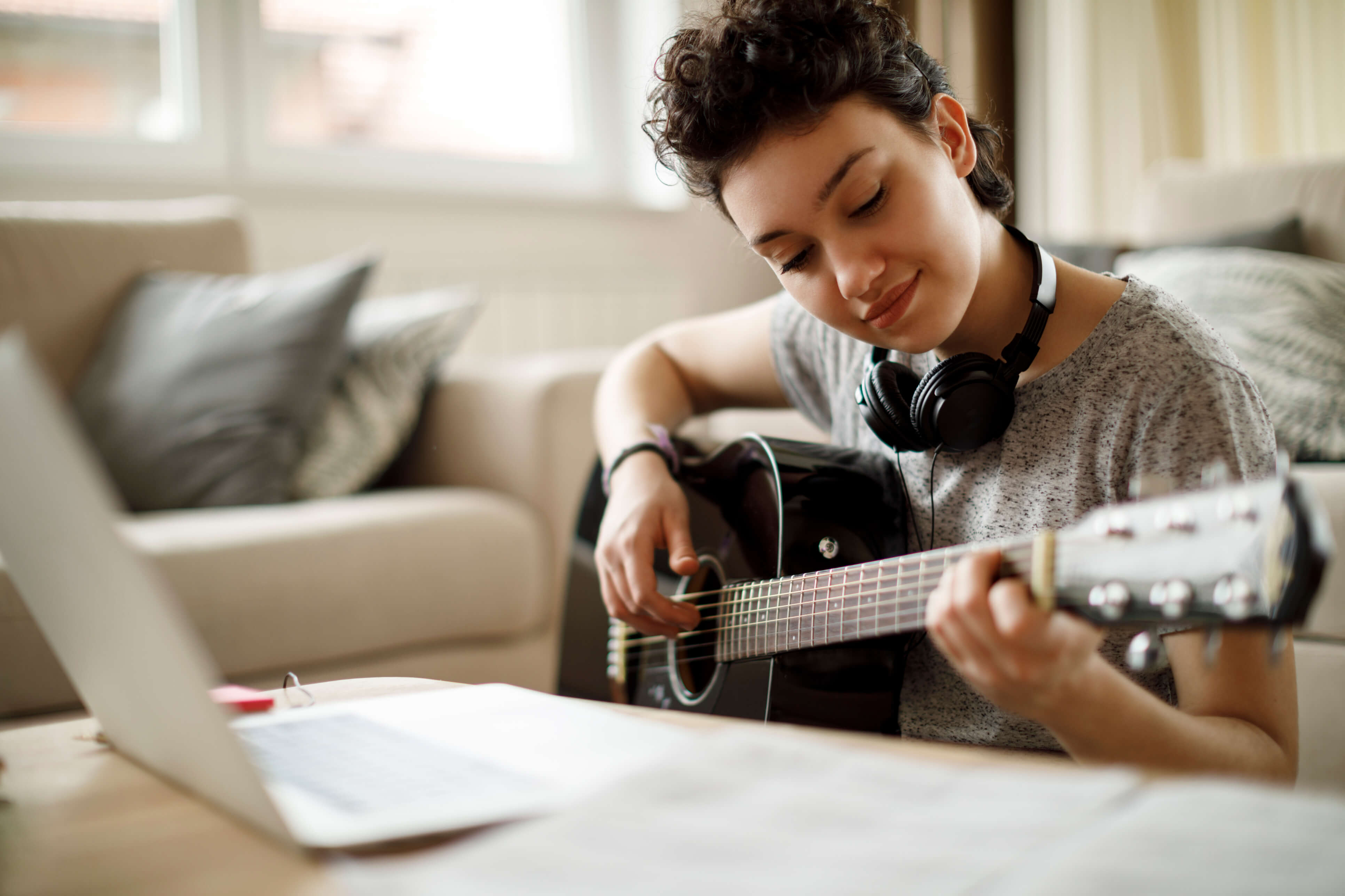 Girl and guitar