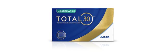 Total30 for Astigmatism měsíční torické kontaktní čočky produktová krabička