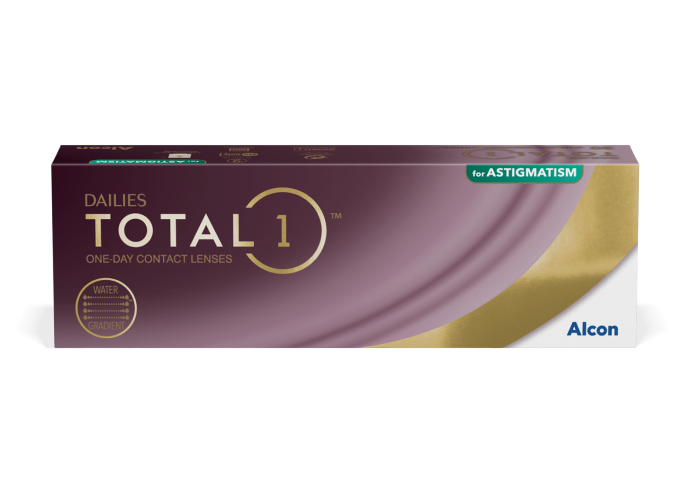 Dailies Total1 for Astigmatism denní vyměnitelné kontaktní čočky, produktová krabička