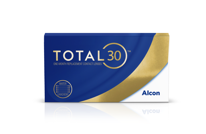 Caja de producto de lentes de contacto mensuales Total30 de Alcon