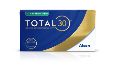 Alcon Total30 for Astigmatism havi többször használatos kontaktlencse termékdoboz