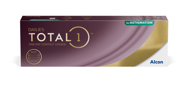 Dailies Total1 for Astigmatism napi eldobható tórikus kontaklencse termékdoboz