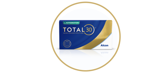 Alcon Total30 for Astigmatism havi többször használatos kontaktlencse termékdoboz