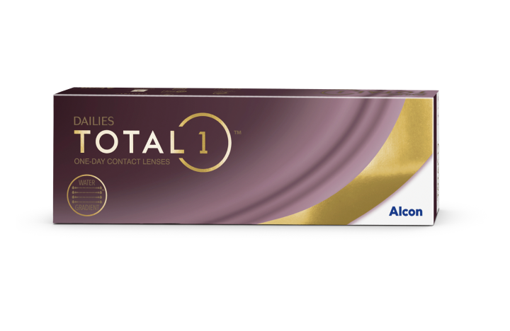Embalagem de lentes de contacto descartáveis diárias Dailies Total1 da Alcon
