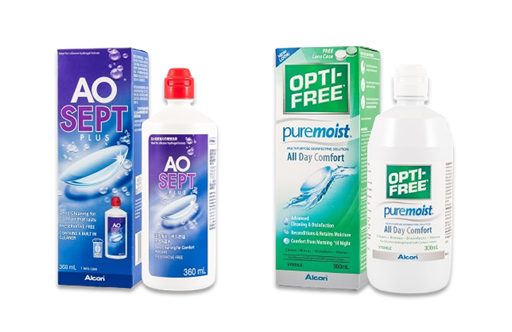Alcon Contact lens solutions AO Sept & Opti-Free
