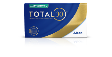 Total30 for Astigmatism One-Month Replacement Contact Lenses product box by Alcon