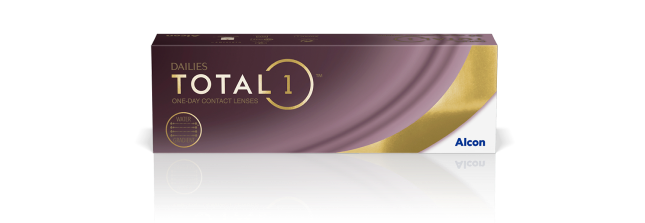 Dailies Total1 daily contact lenses product box by Alcon