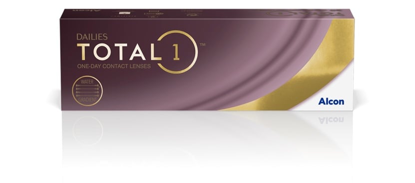 Dailies Total1 daily contact lenses product box by Alcon