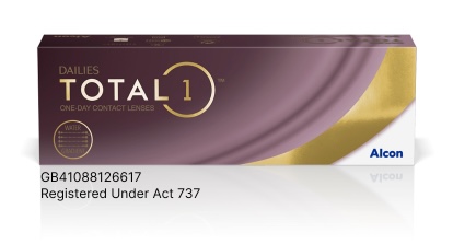 Dailies Total1 One-Day Contact Lenses product box by Alcon