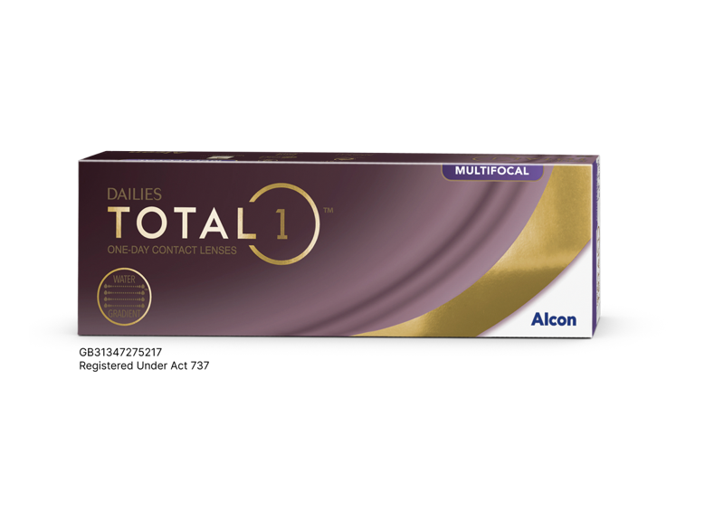 Dailies Total1 Multifocal daily disposable contact lens product box