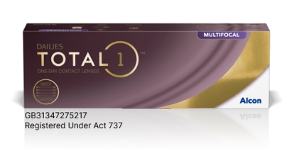 Dailies Total1 Multifocal One-Day Contact Lenses product box by Alcon