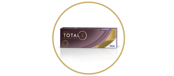 Productverpakking van DAILIES TOTAL1 multifocale daglenzen van Alcon