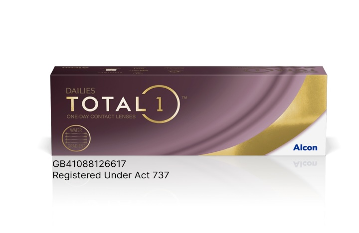 Dailies Total1 daily disposable contact lens product box