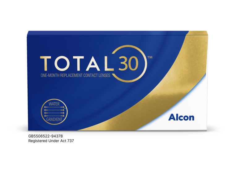 Total30 monthly replacement contact lens product box