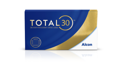 Caja de producto de lentes de contacto de sustitución mensual Total30 de Alcon