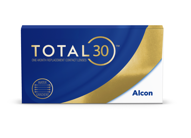 Caja de producto de lentes de contacto mensuales Total30 de Alcon