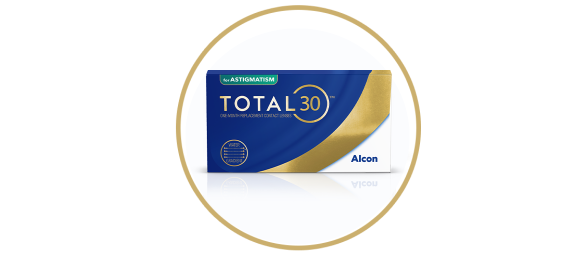 Productverpakking van TOTAL30 for Astigmatism torische maandlenzen van Alcon
