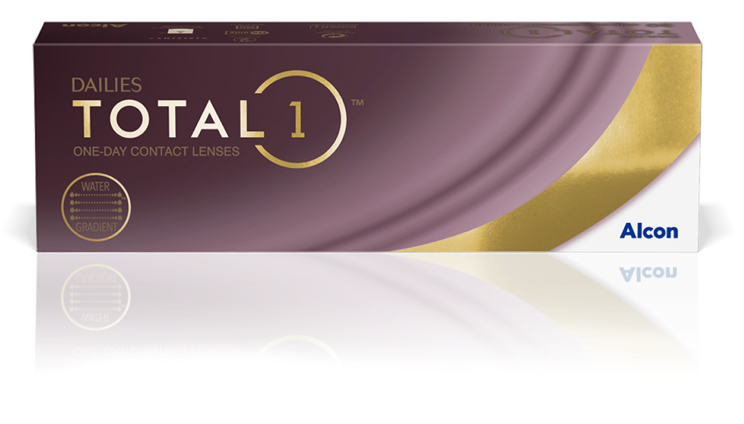 Product box for Dailies Total1 daily contact lenses from Alcon
