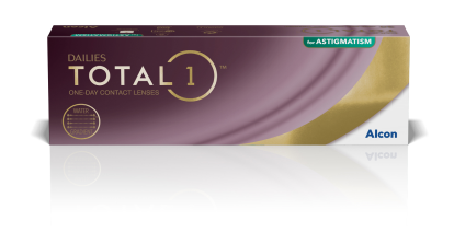 Caja de producto de lentes de contacto de día Dailies Total1 para astigmatismo de Alcon
