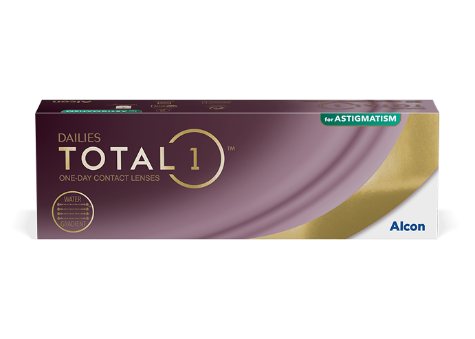 Dailies Total1 for Astigmatism denní vyměnitelné kontaktní čočky, produktová krabička