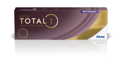 Caja de producto de lentes de contacto de un día Dailies Total1 multifocales Alcon