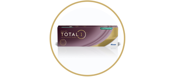 Dailies Total1 for Astigmatism daily disposable contact lens box by Alcon