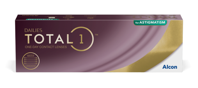 Dailies Total1 for Astigmatism daily disposable contact lens product box
