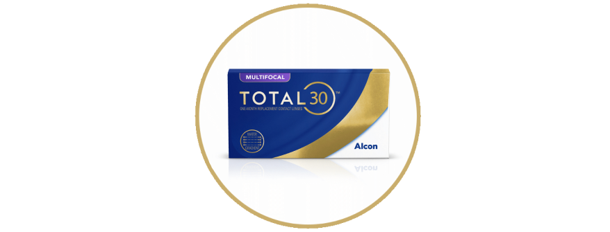 Total30 Multifocal monthly replacement contact lens box by Alcon