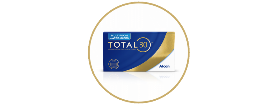 TOTAL30® Multifocal for Astigmatism monthly replacement contact lens box by Alcon