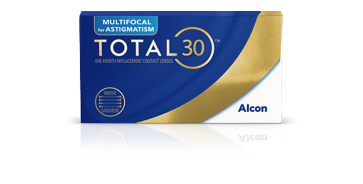 TOTAL30 Multifocal for Astigmatism One-Month Replacement Contact Lenses product box by Alcon