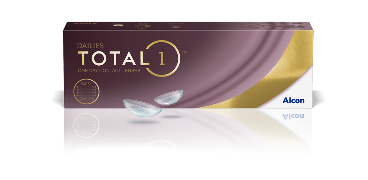 Product box for Dailies Total1 One-Day Contact Lenses from Alcon