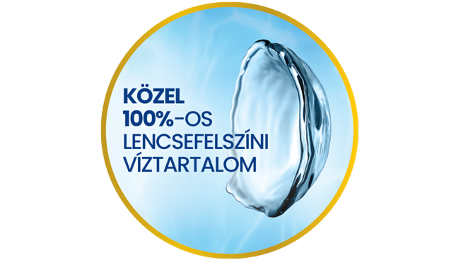 Közel 100%-os lencsfelszíni viztartalmú kontaktlencsék